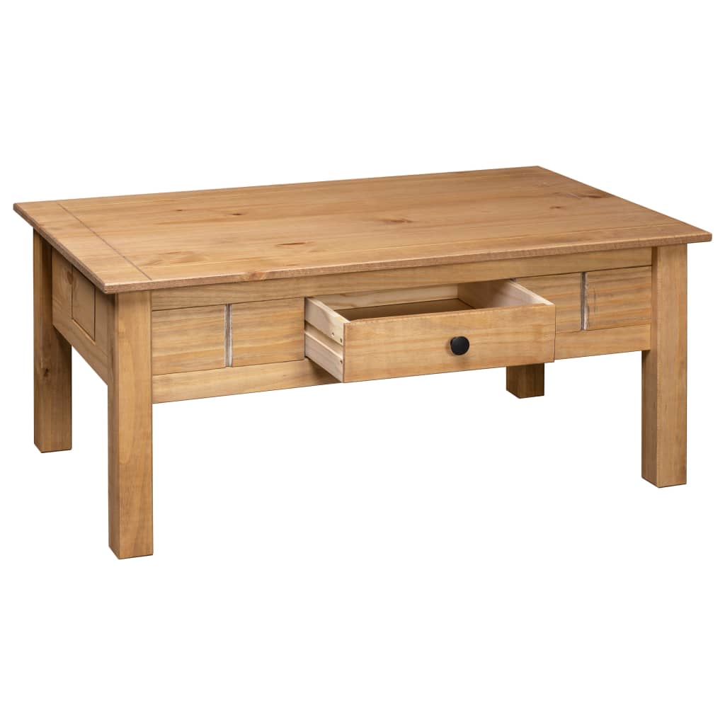 vidaXL Coffee Table Sofa End Table with Drawer Solid Wood Pine Panama Range-15