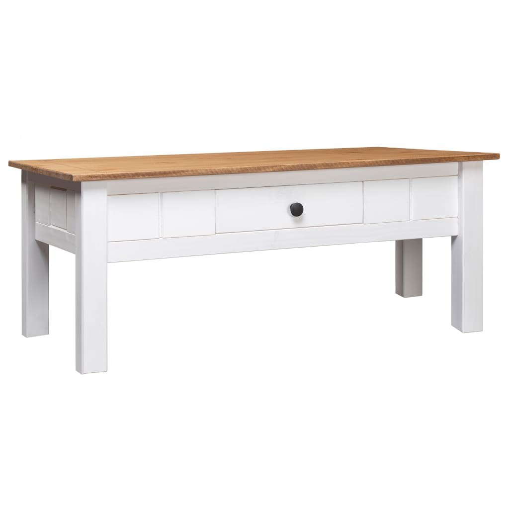 vidaXL Coffee Table Sofa End Table with Drawer Solid Wood Pine Panama Range-3