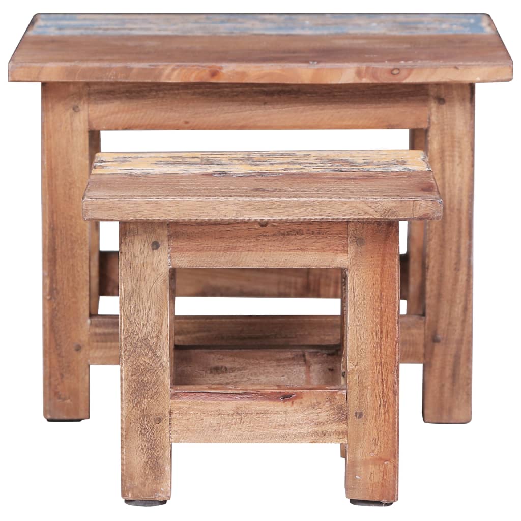 vidaXL Nesting Tables 2 pcs Solid Reclaimed Wood-1