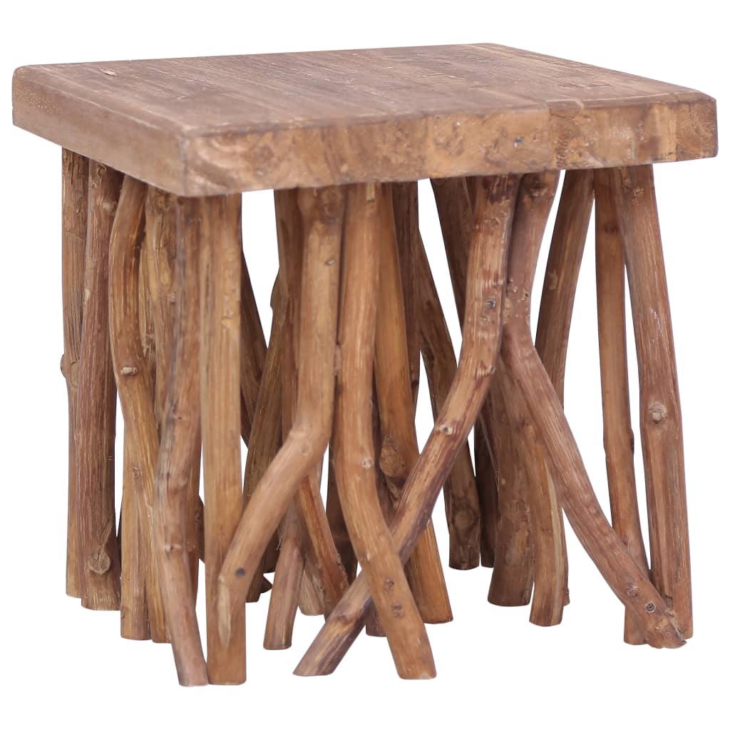vidaXL Log Coffee Table 15.7"x15.7"x15.7" Solid Wood-4
