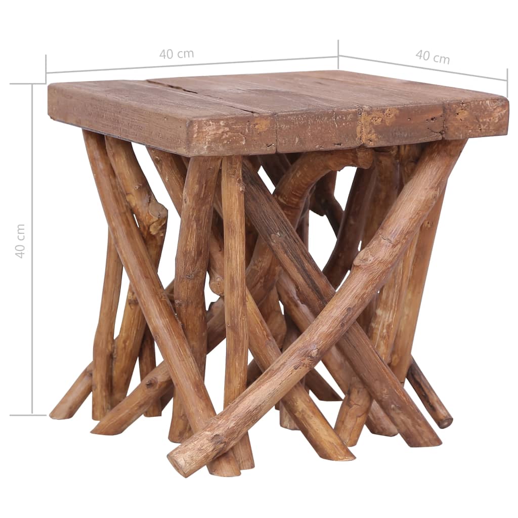 vidaXL Log Coffee Table 15.7"x15.7"x15.7" Solid Wood-6