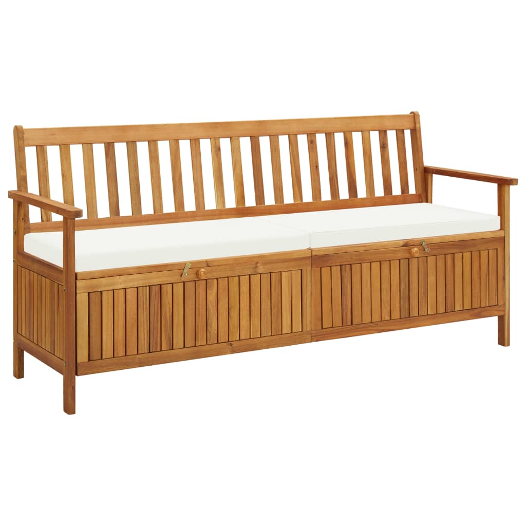 vidaXL Storage Bench with Cushion 66.9" Solid Acacia Wood-0