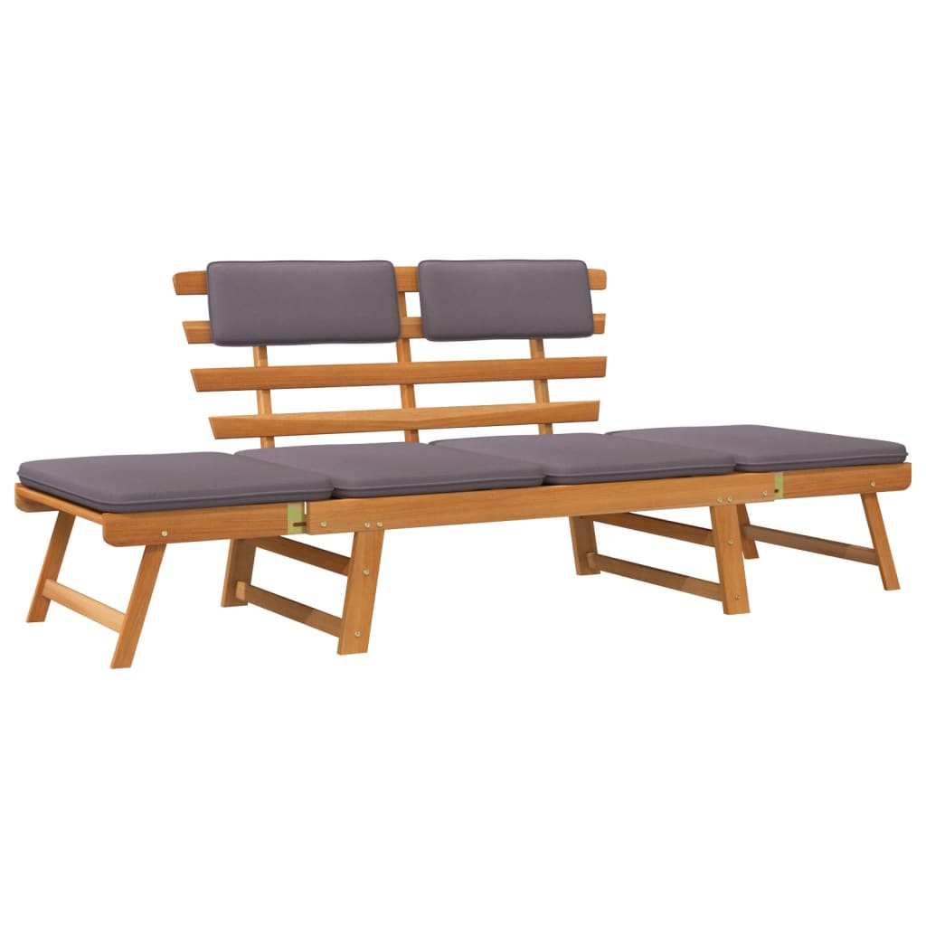 vidaXL Patio Bench Outdoor Garden Bench with Cushions 2-in-1 Solid Wood Acacia-14