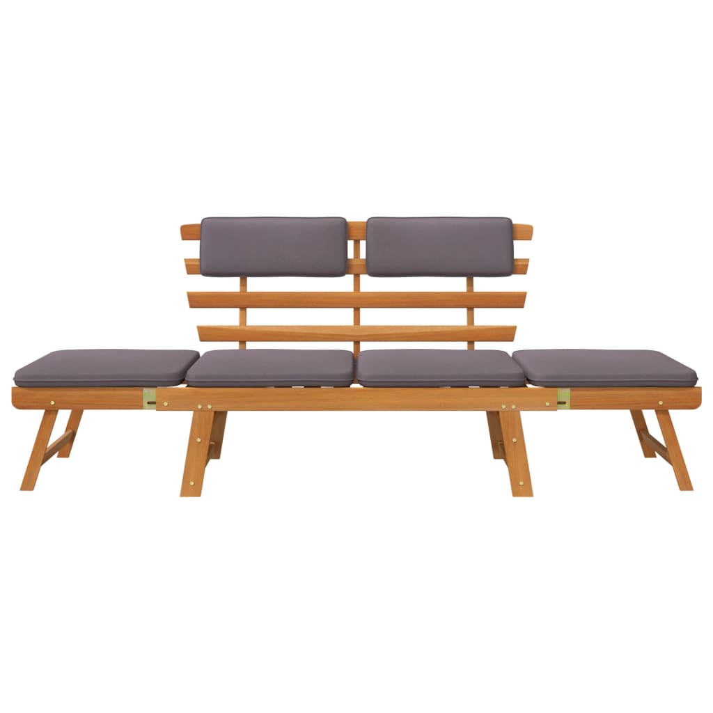 vidaXL Patio Bench Outdoor Garden Bench with Cushions 2-in-1 Solid Wood Acacia-24