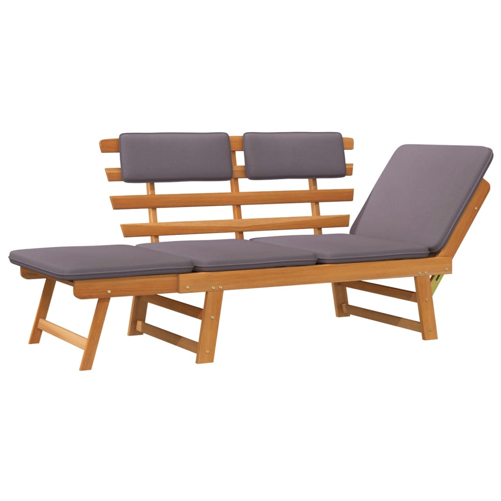 vidaXL Patio Bench Outdoor Garden Bench with Cushions 2-in-1 Solid Wood Acacia-29