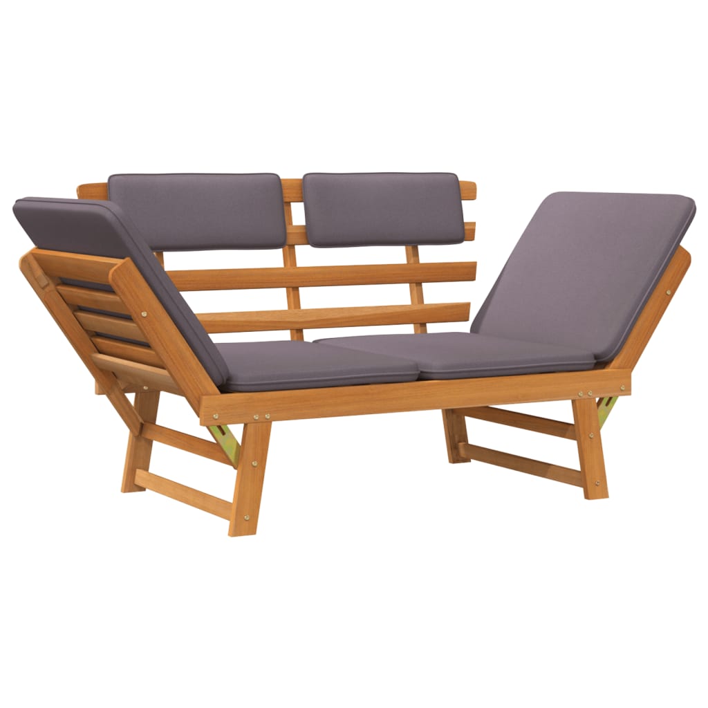 vidaXL Patio Bench Outdoor Garden Bench with Cushions 2-in-1 Solid Wood Acacia-34