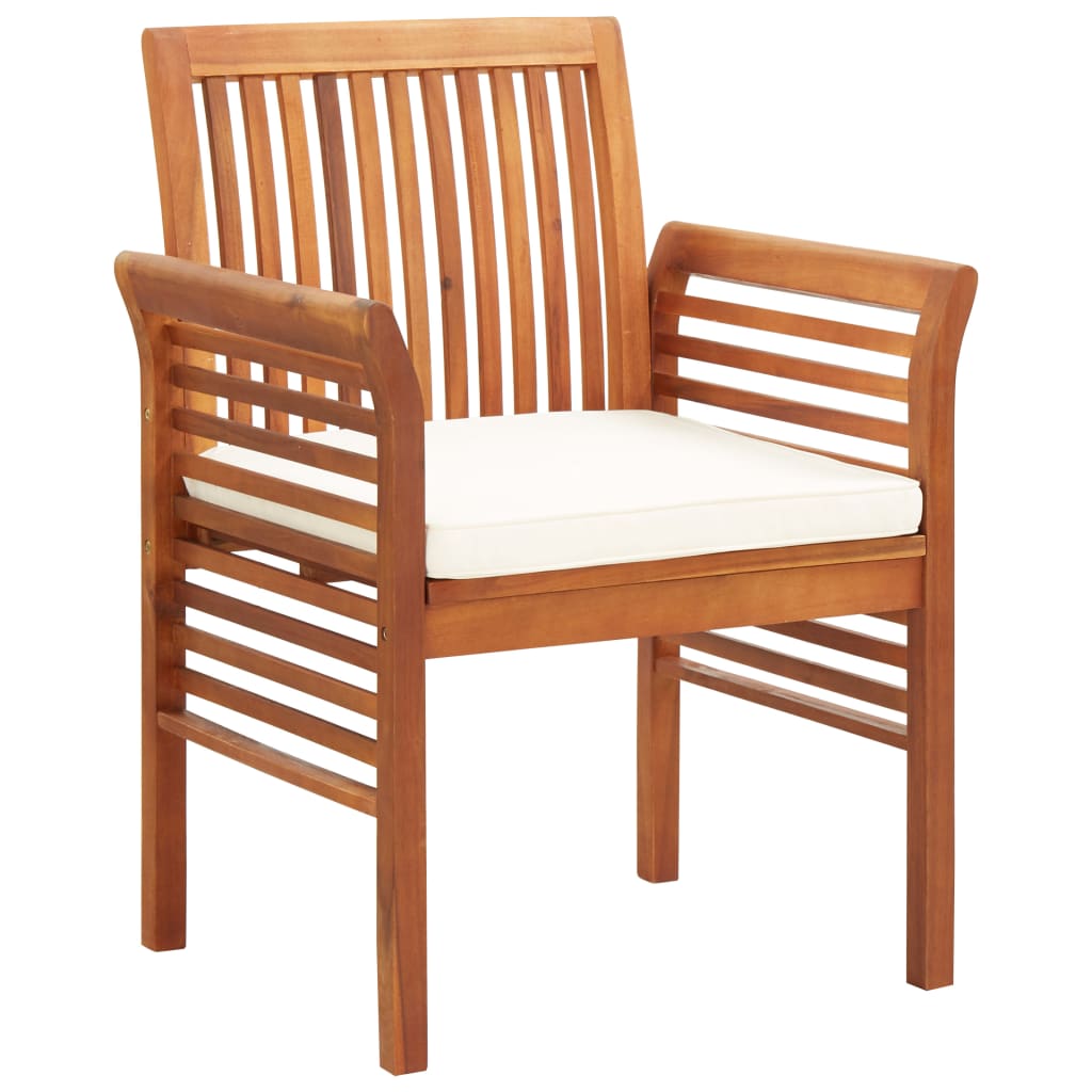 vidaXL Modern Dining Chair Patio Dining Chair with Cushion Solid Wood Acacia-1