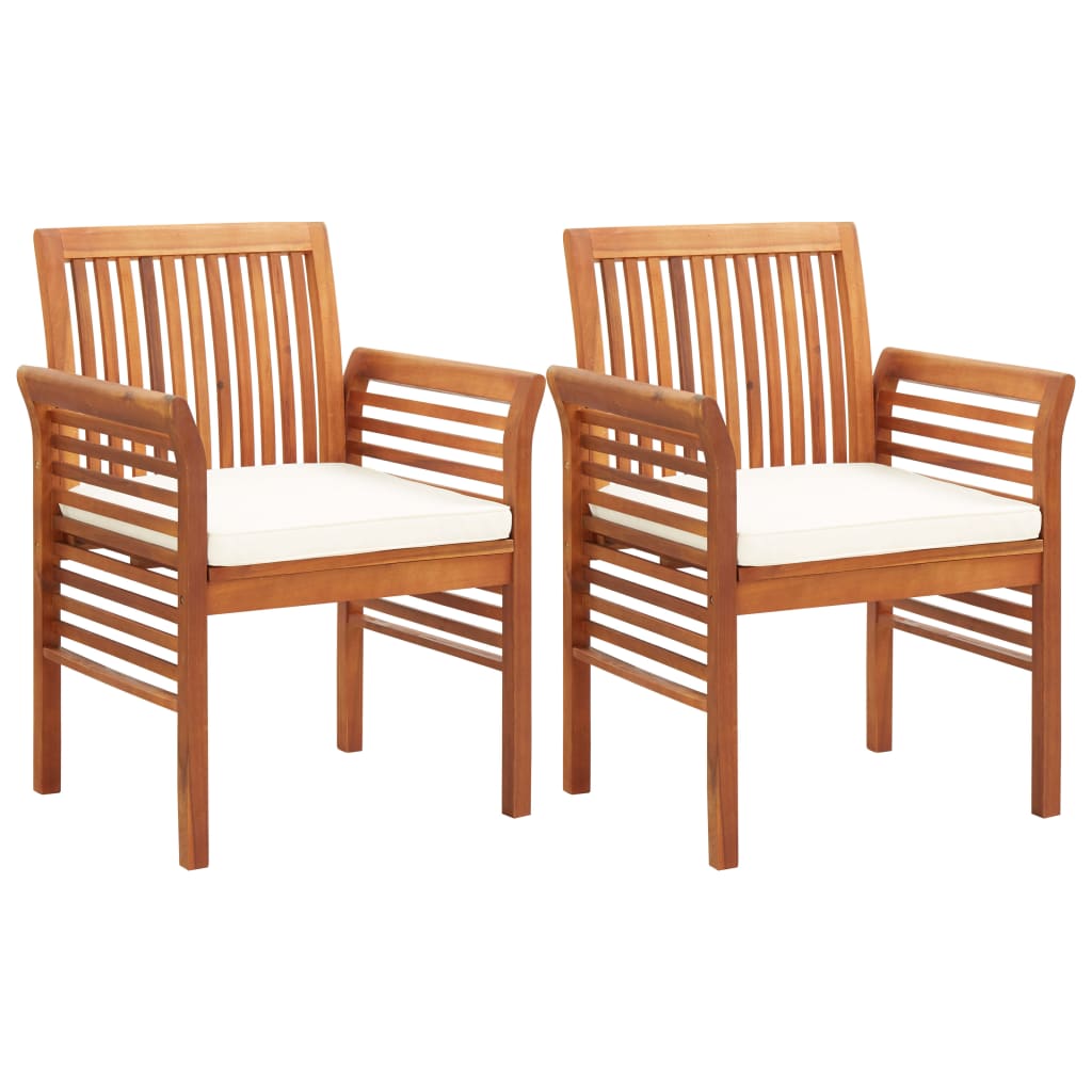 vidaXL Modern Dining Chair Patio Dining Chair with Cushion Solid Wood Acacia-13