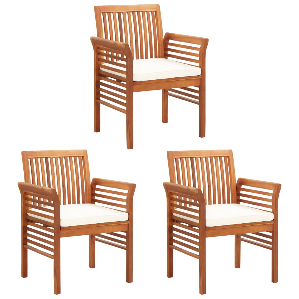 vidaXL Modern Dining Chair Patio Dining Chair with Cushion Solid Wood Acacia-24