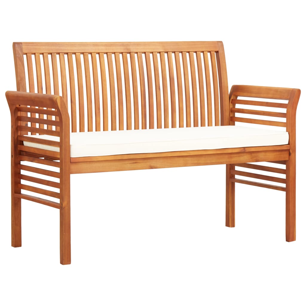 vidaXL Outdoor Patio Bench 2-Seater Patio Bench with Cushion Solid Wood Acacia-1