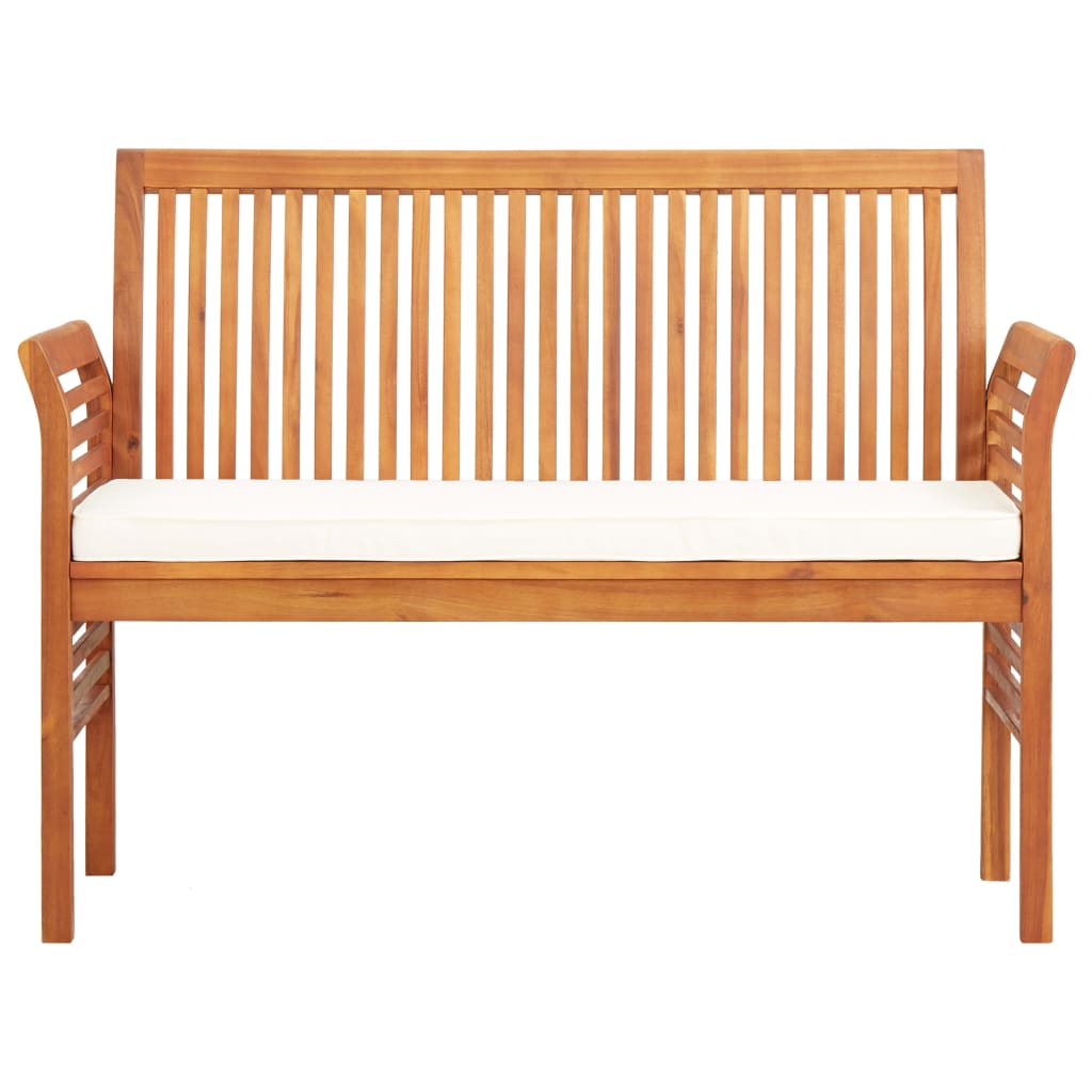 vidaXL Outdoor Patio Bench 2-Seater Patio Bench with Cushion Solid Wood Acacia-4