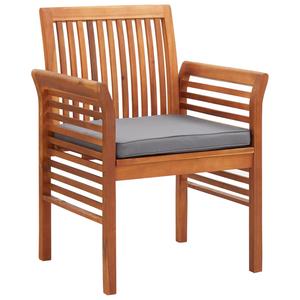 vidaXL Modern Dining Chair Patio Dining Chair with Cushion Solid Wood Acacia-33