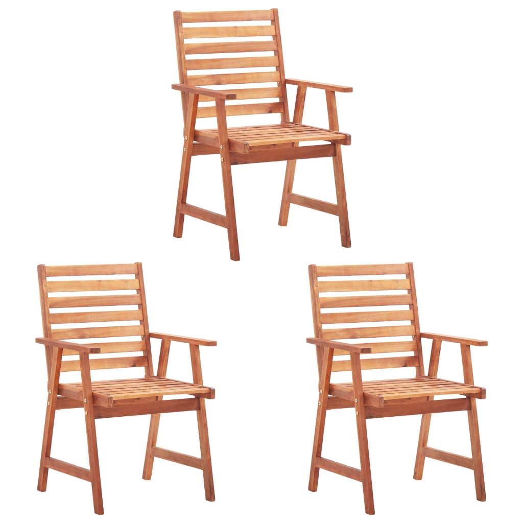 vidaXL Patio Dining Chairs Outdoor Dining Chair for Deck Solid Wood Acacia-30