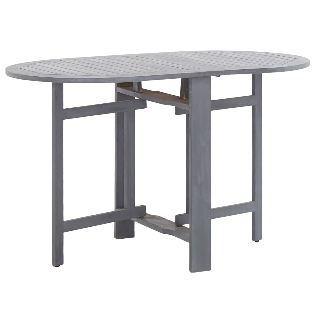 vidaXL Patio Table Gray 47.2"x27.6"x29.1" Solid Acacia Wood-0