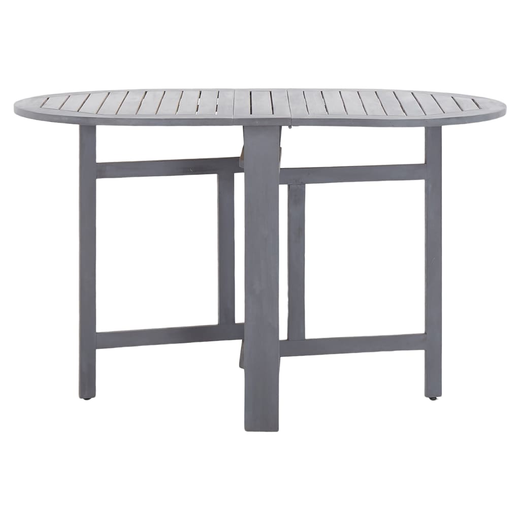 vidaXL Patio Table Gray 47.2"x27.6"x29.1" Solid Acacia Wood-1