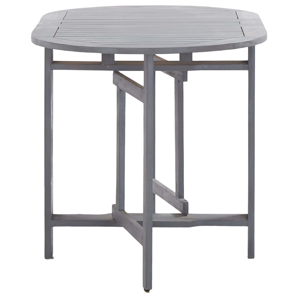 vidaXL Patio Table Gray 47.2"x27.6"x29.1" Solid Acacia Wood-3