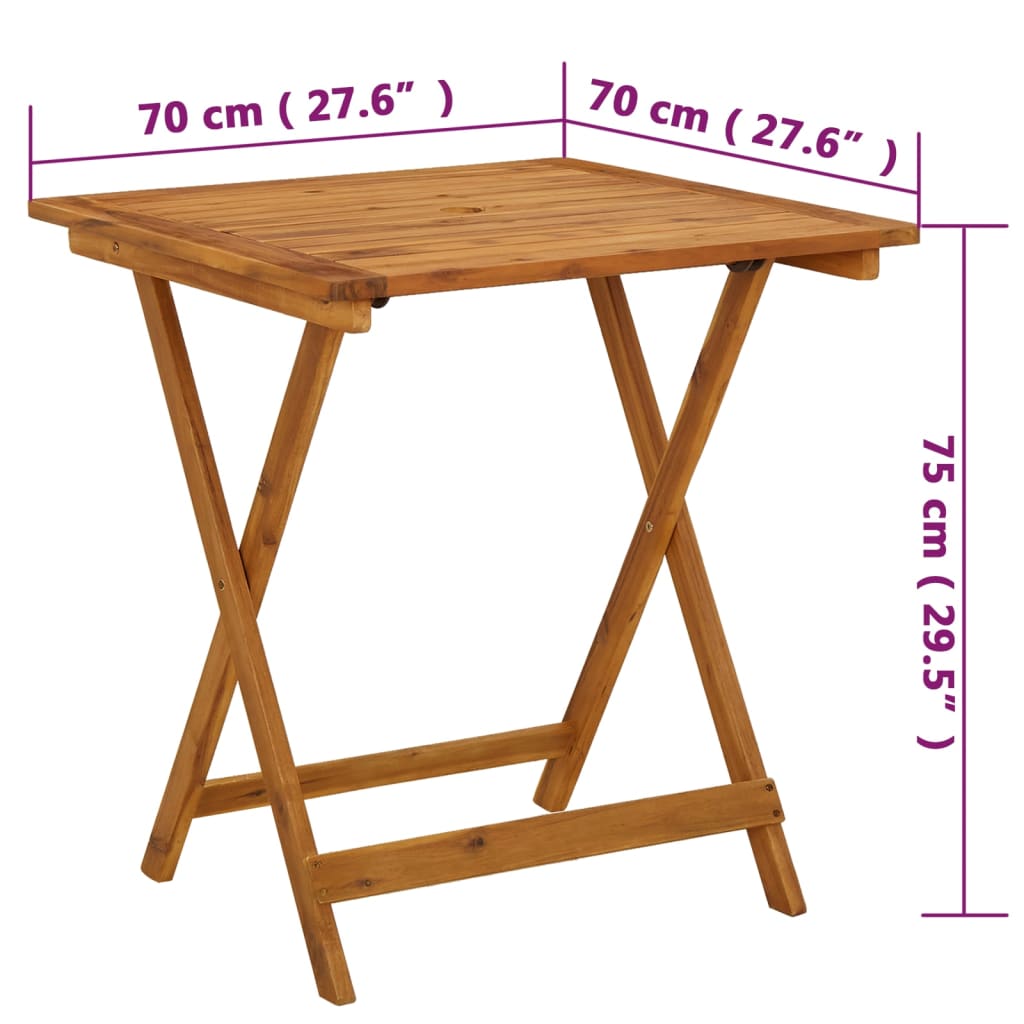 vidaXL Folding Patio Table 35.4"x29.5" Solid Acacia Wood-25