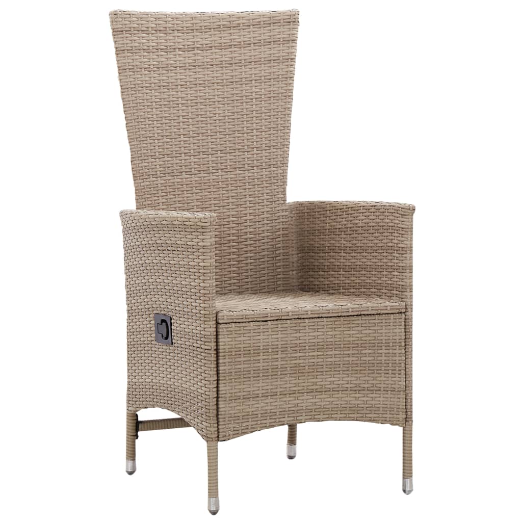 vidaXL Patio Chairs 2 Pcs Patio Rattan Dining Chair with Cushions Poly Rattan-1