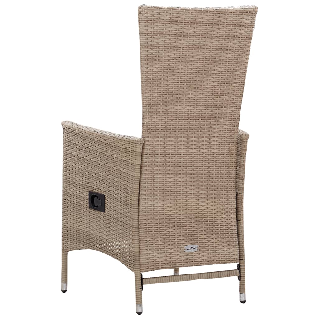 vidaXL Patio Chairs 2 Pcs Patio Rattan Dining Chair with Cushions Poly Rattan-10