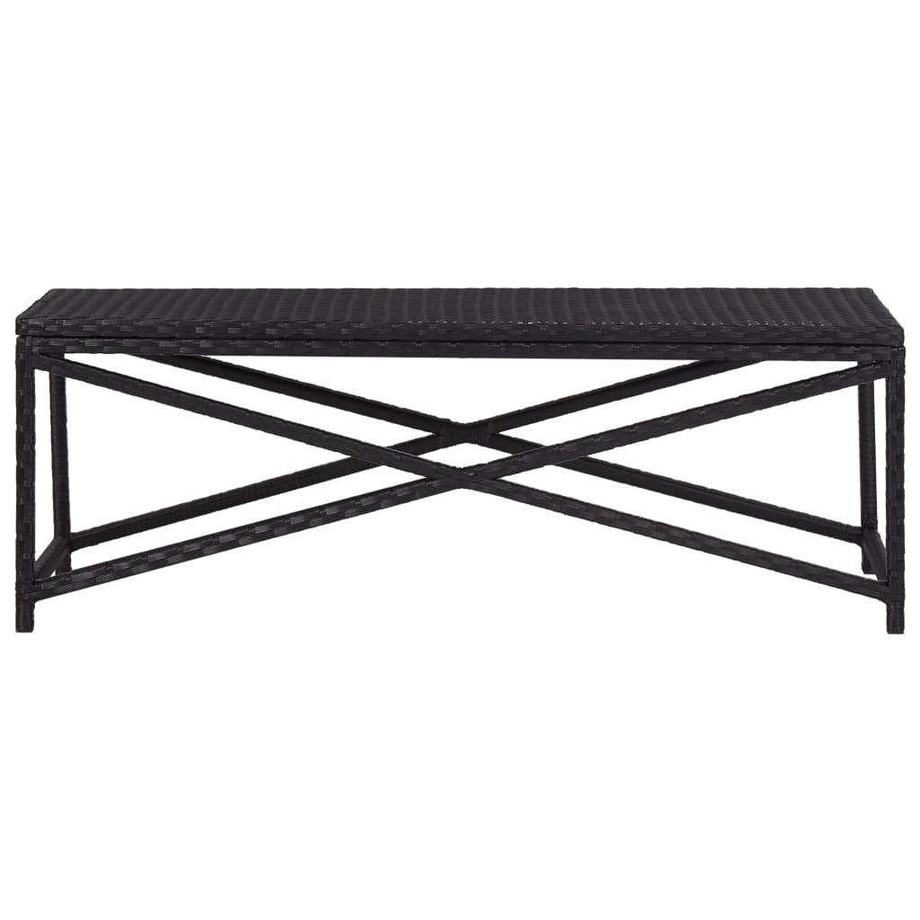 vidaXL Outdoor Patio Bench Outdoor Garden Bench with Steel Frame Poly Rattan-1