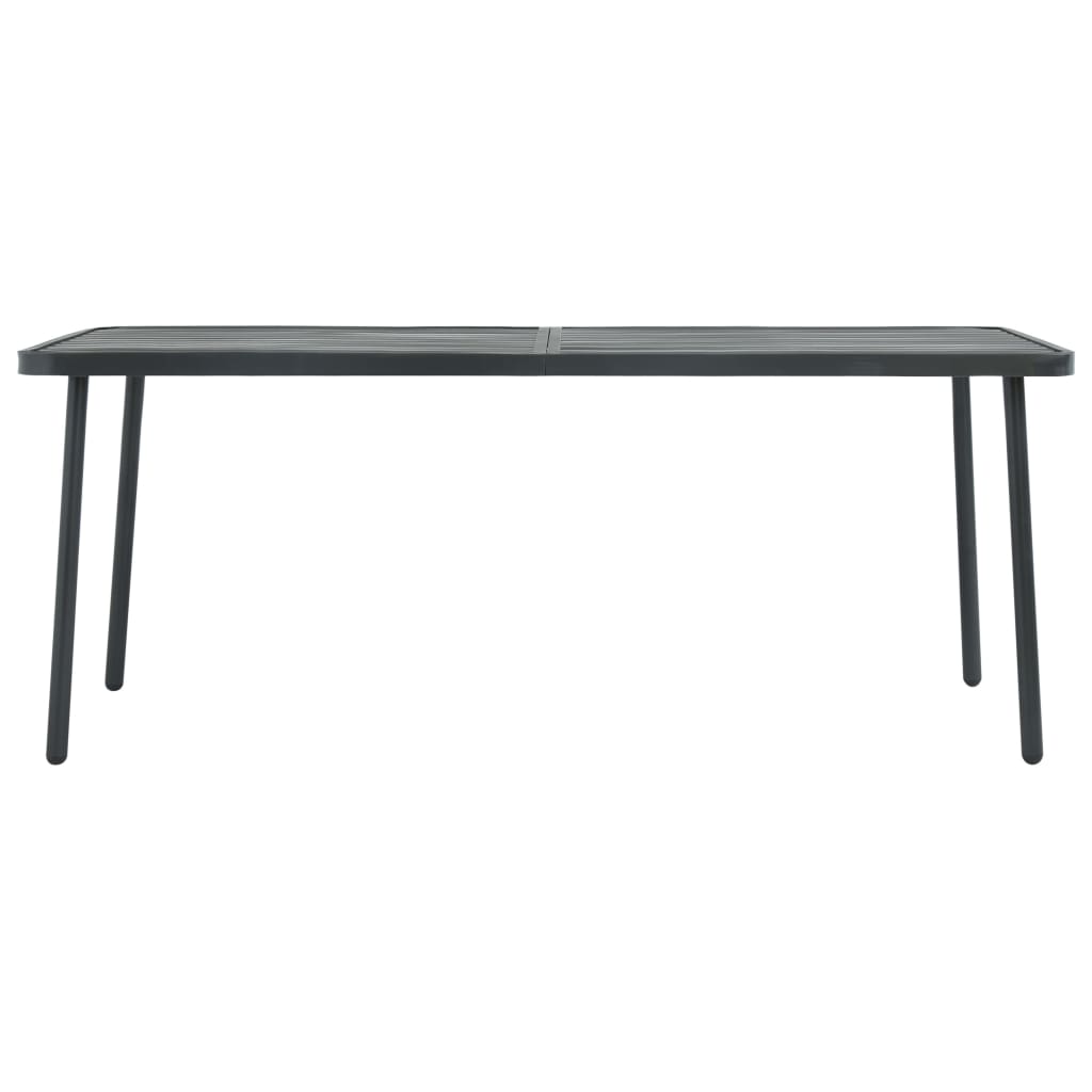 vidaXL Patio Table Dark Gray 70.9"x32.7"x28.3" Steel-0