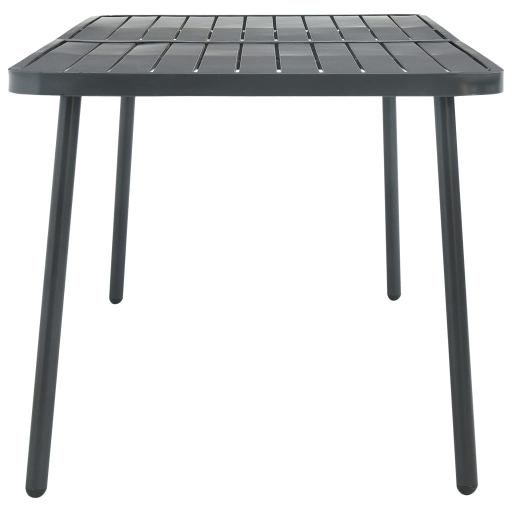 vidaXL Patio Table Dark Gray 70.9"x32.7"x28.3" Steel-1
