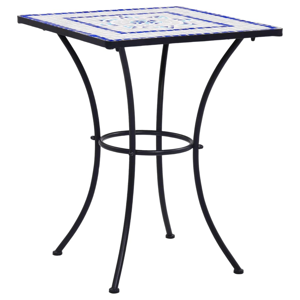vidaXL Mosaic Bistro Table Blue and White 23.6" Ceramic-0