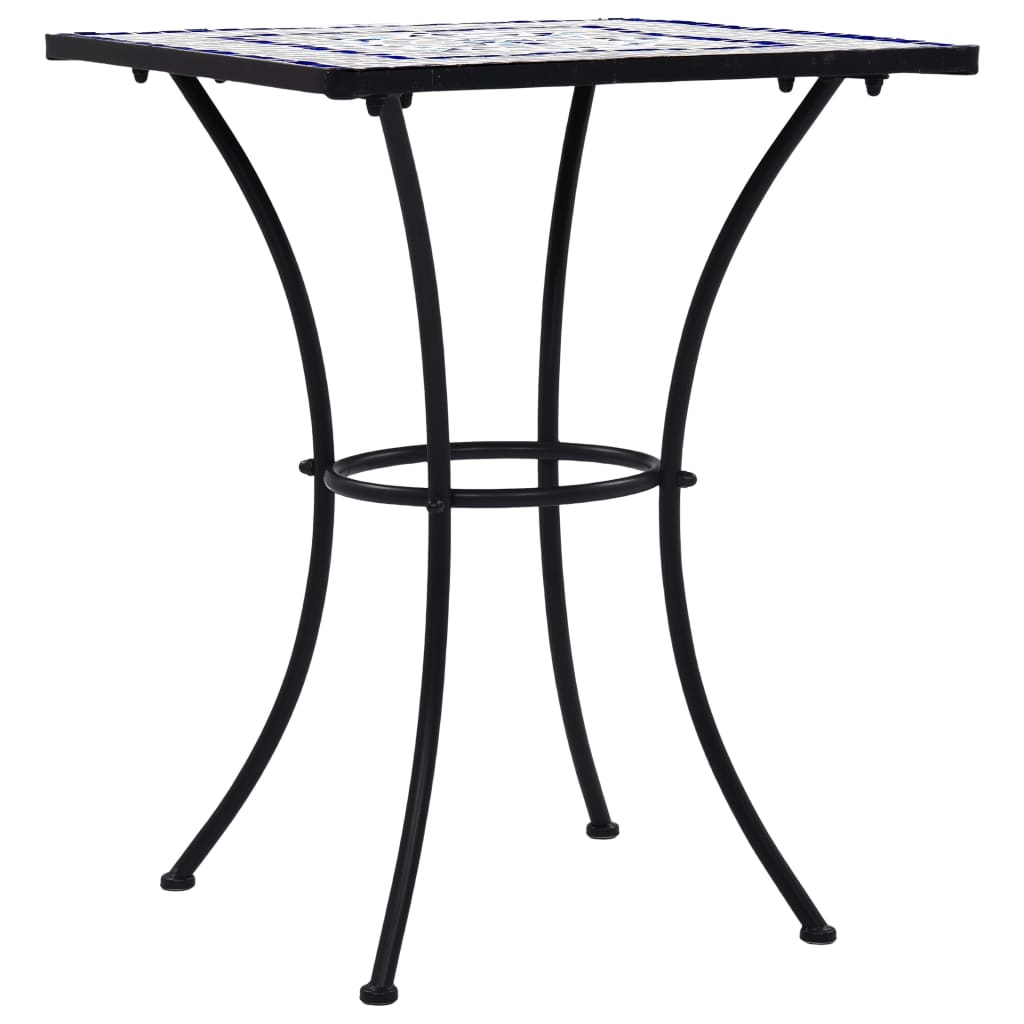 vidaXL Mosaic Bistro Table Blue and White 23.6" Ceramic-1