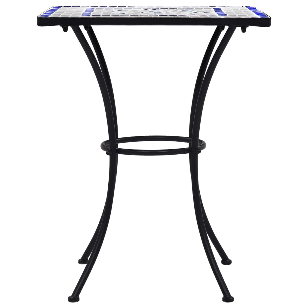vidaXL Mosaic Bistro Table Blue and White 23.6" Ceramic-2