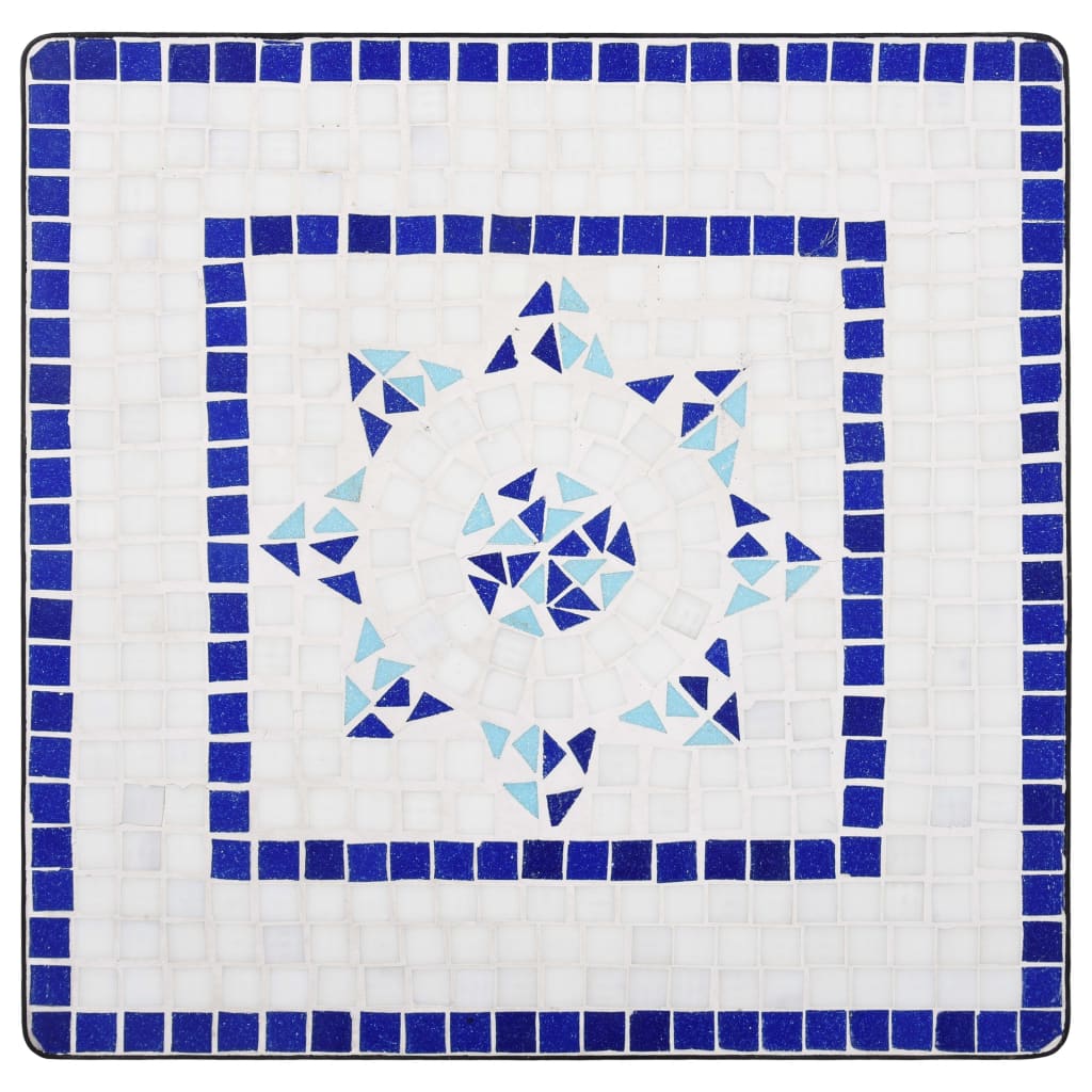 vidaXL Mosaic Bistro Table Blue and White 23.6" Ceramic-5