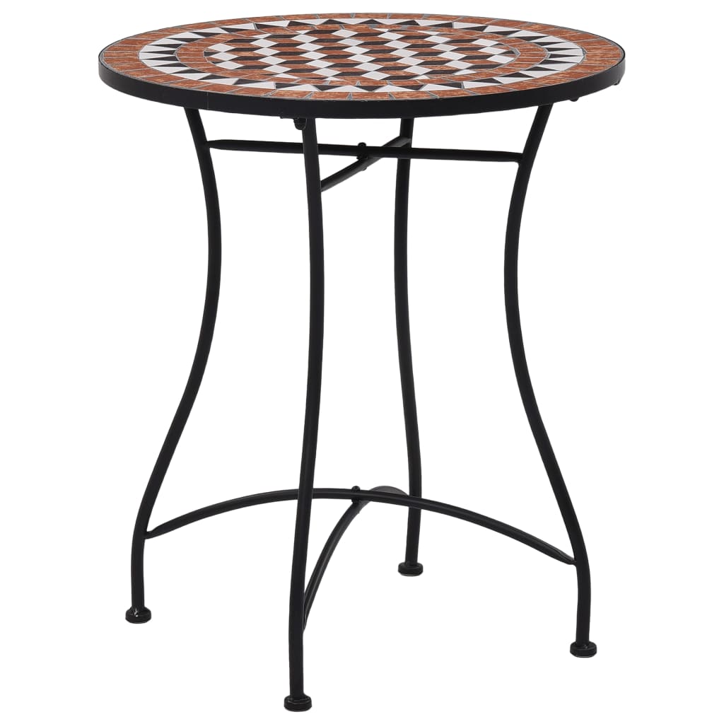 vidaXL Bistro Table Outdoor Side Table Garden Porch Patio Mosaic Table Ceramic-0