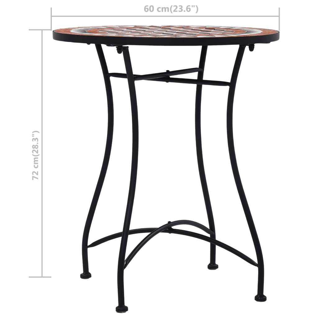 vidaXL Bistro Table Outdoor Side Table Garden Porch Patio Mosaic Table Ceramic-1