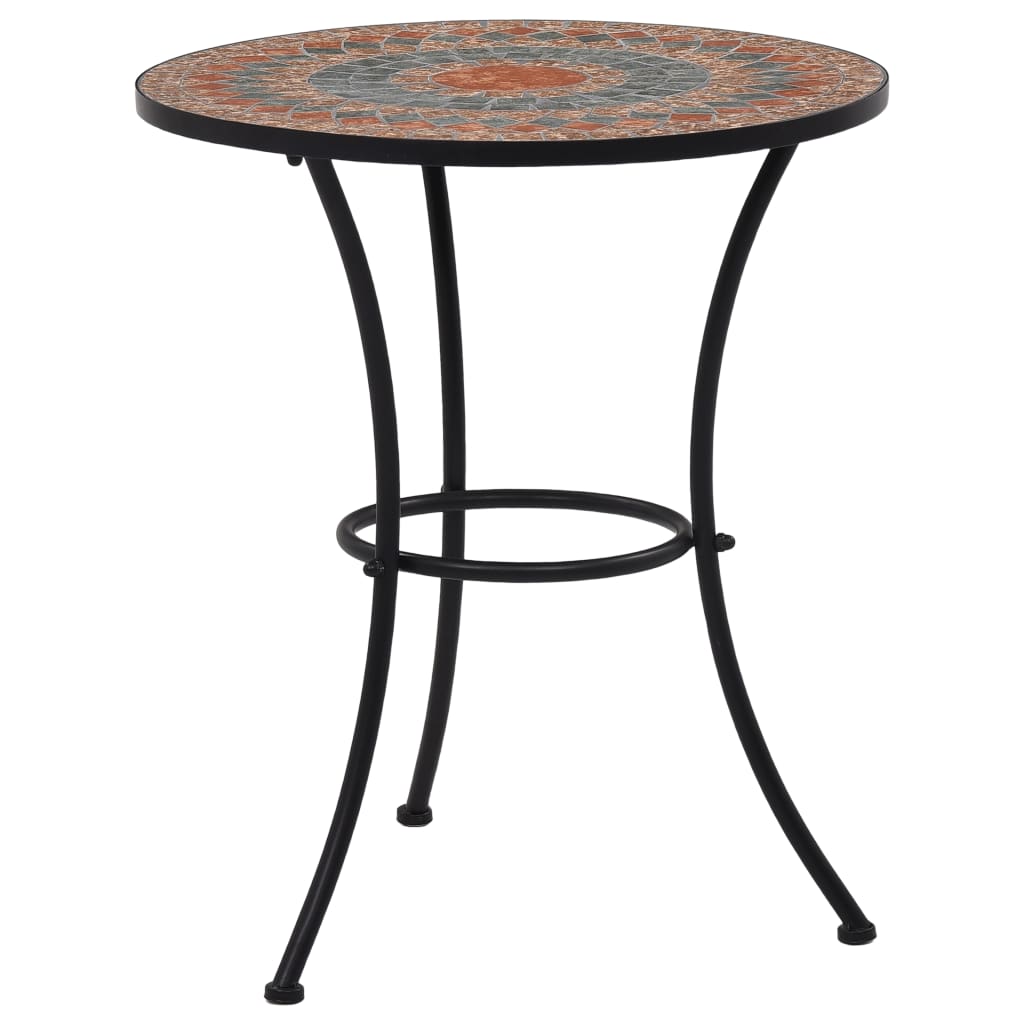 vidaXL Bistro Table Outdoor Side Table Garden Porch Patio Mosaic Table Ceramic-2