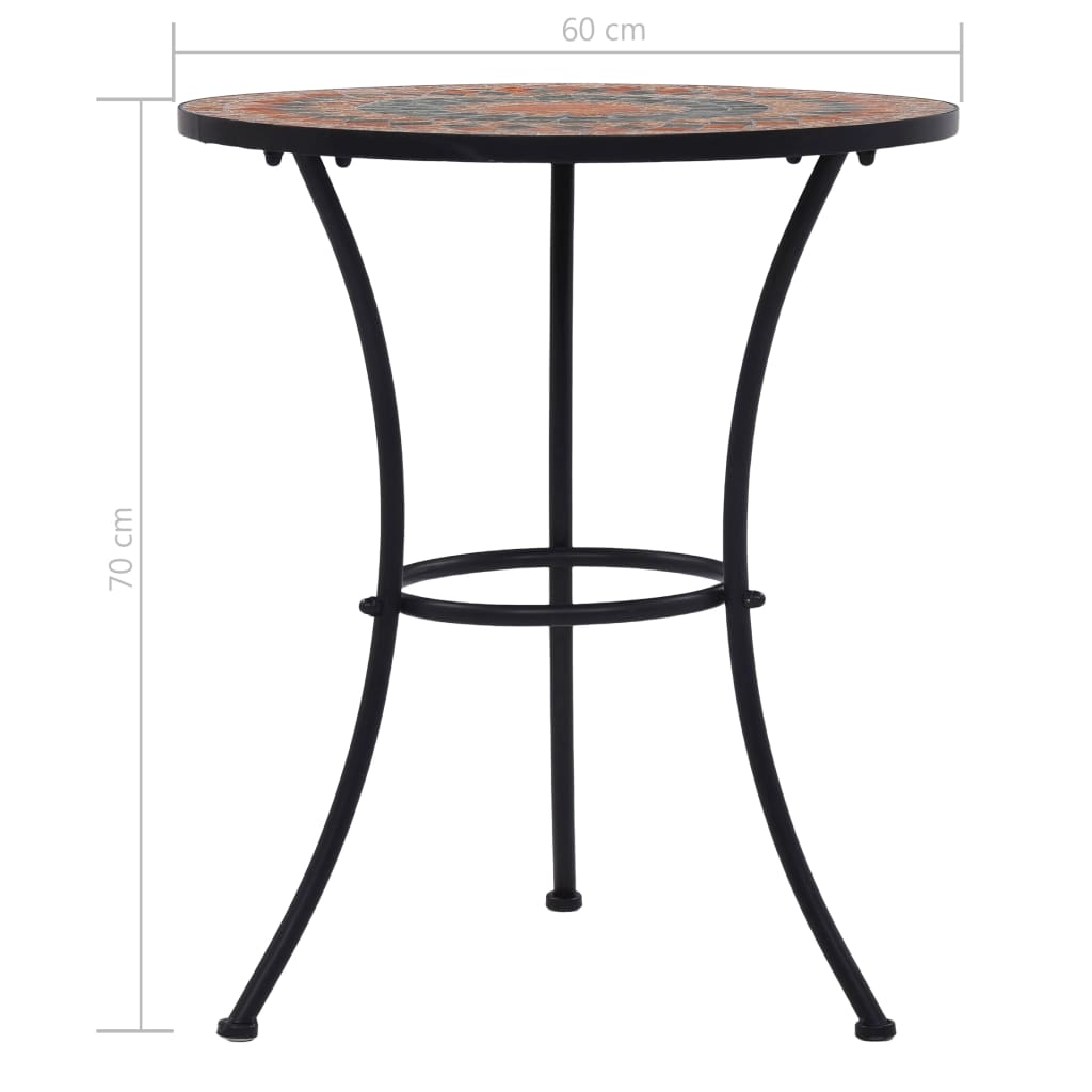 vidaXL Bistro Table Outdoor Side Table Garden Porch Patio Mosaic Table Ceramic-4