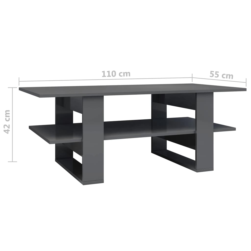 vidaXL Coffee Table End Table Side Sofa Table with Storage Engineered Wood-30