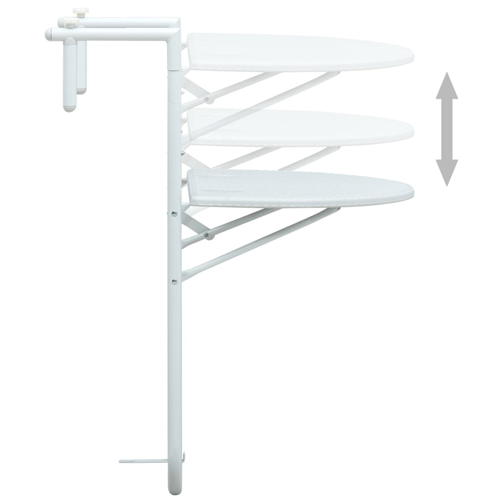 vidaXL Hanging Balcony Table Folding Outdoor Patio Table Rattan Look Plastic-0