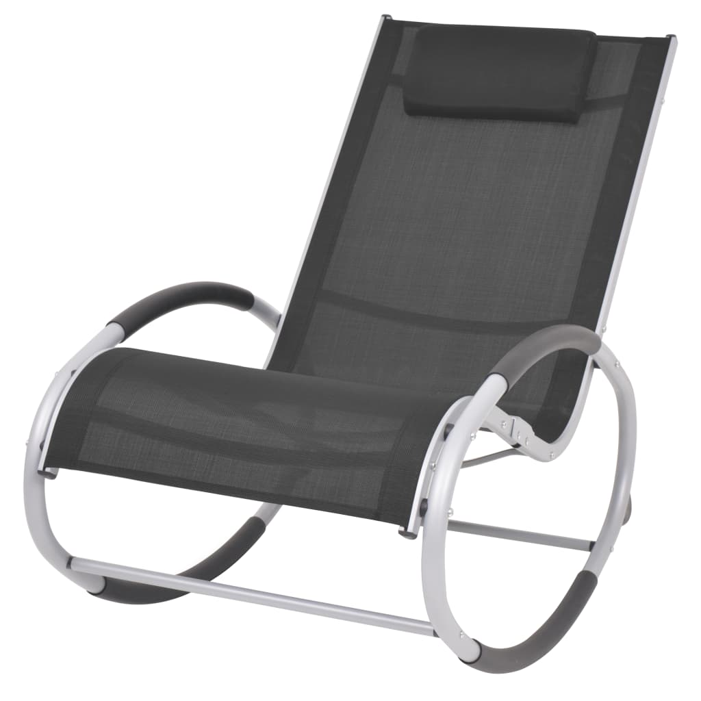 vidaXL Rocking Chair Outdoor Rocker Patio Rocking Chair with Pillow Textilene-1