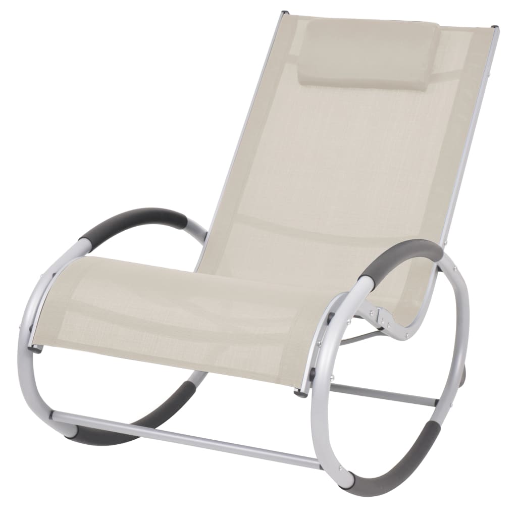 vidaXL Rocking Chair Outdoor Rocker Patio Rocking Chair with Pillow Textilene-4