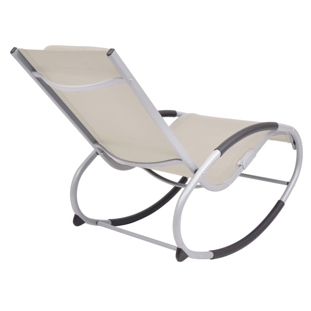 vidaXL Rocking Chair Outdoor Rocker Patio Rocking Chair with Pillow Textilene-3