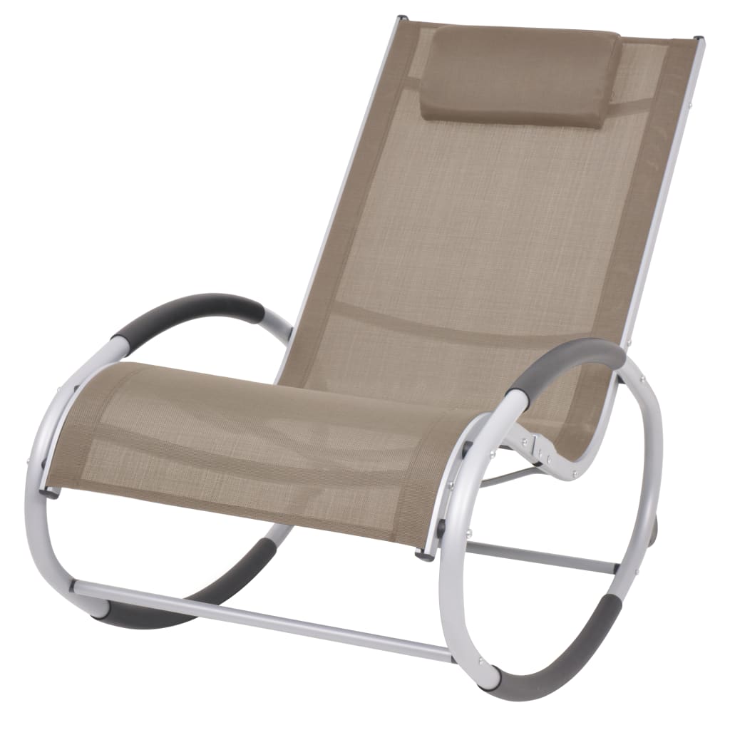 vidaXL Rocking Chair Outdoor Rocker Patio Rocking Chair with Pillow Textilene-7