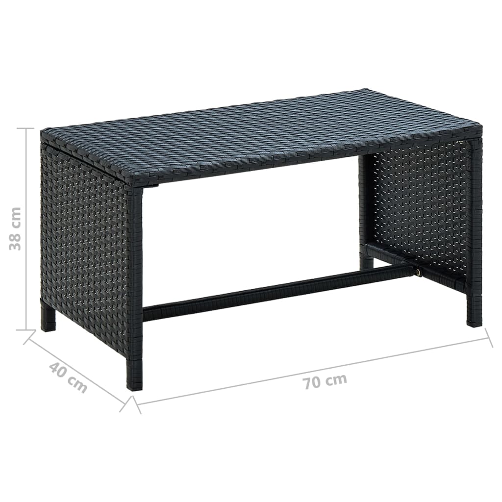 vidaXL Coffee Table Accent Side Table for Living Room Balcony Poly Rattan-6