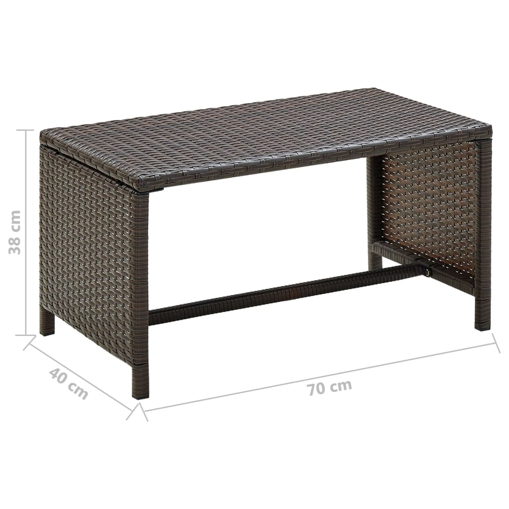 vidaXL Coffee Table Accent Side Table for Living Room Balcony Poly Rattan-14