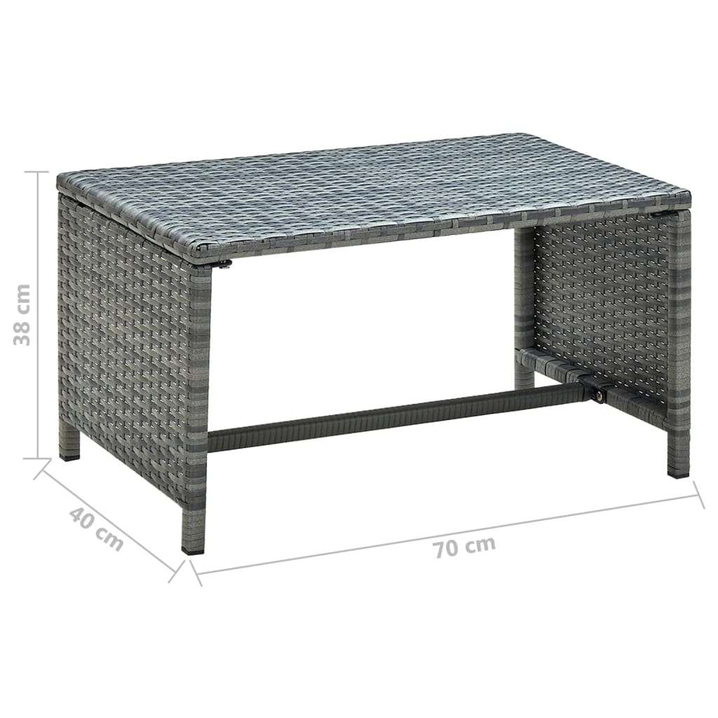 vidaXL Coffee Table Accent Side Table for Living Room Balcony Poly Rattan-9