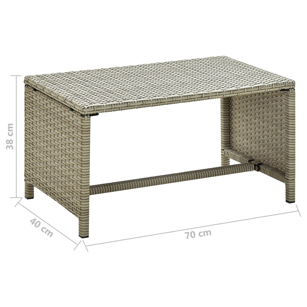 vidaXL Coffee Table Accent Side Table for Living Room Balcony Poly Rattan-13