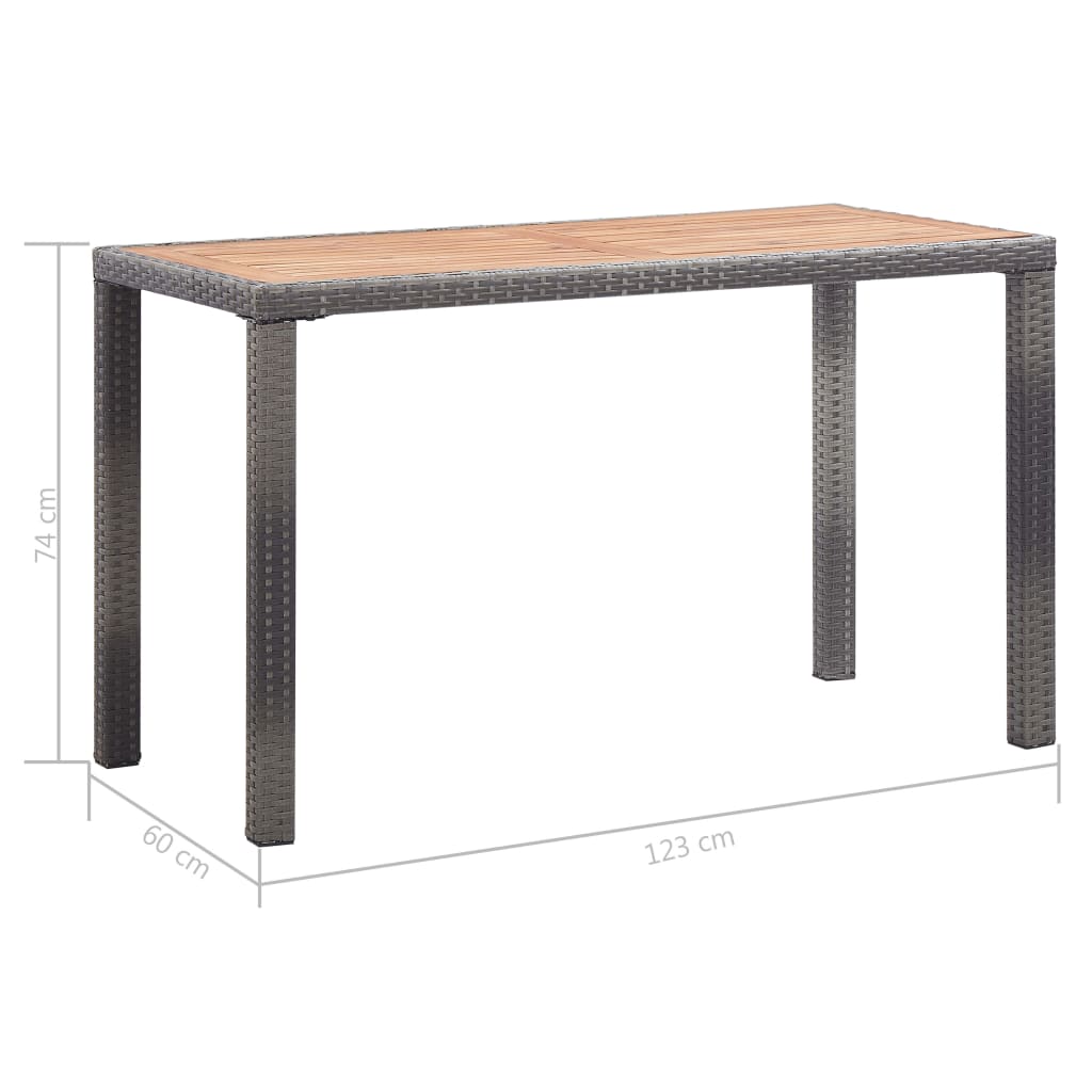 vidaXL Outdoor Dining Table Garden Porch Patio Table with Glass Top PE Rattan-30