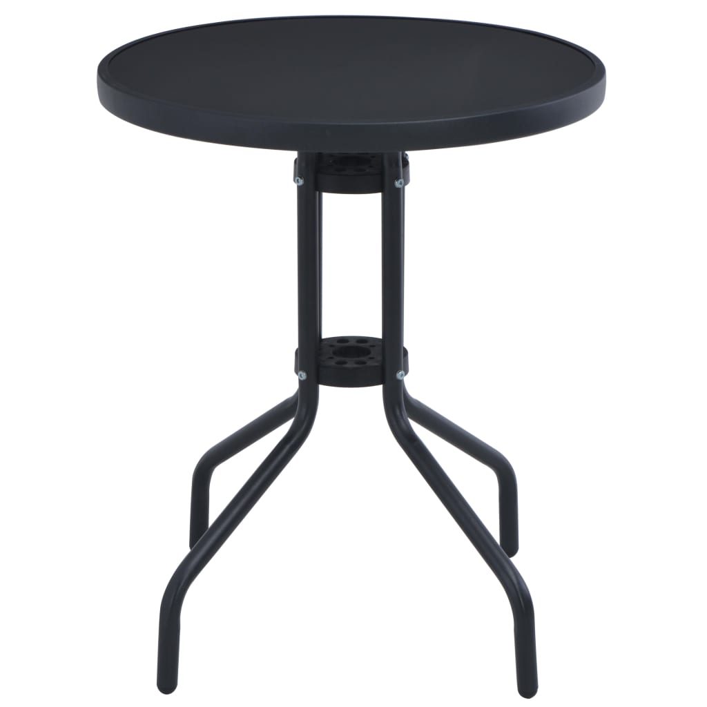 vidaXL Bistro Table Outdoor Side Table with Glass Top Garden Furniture Steel-1