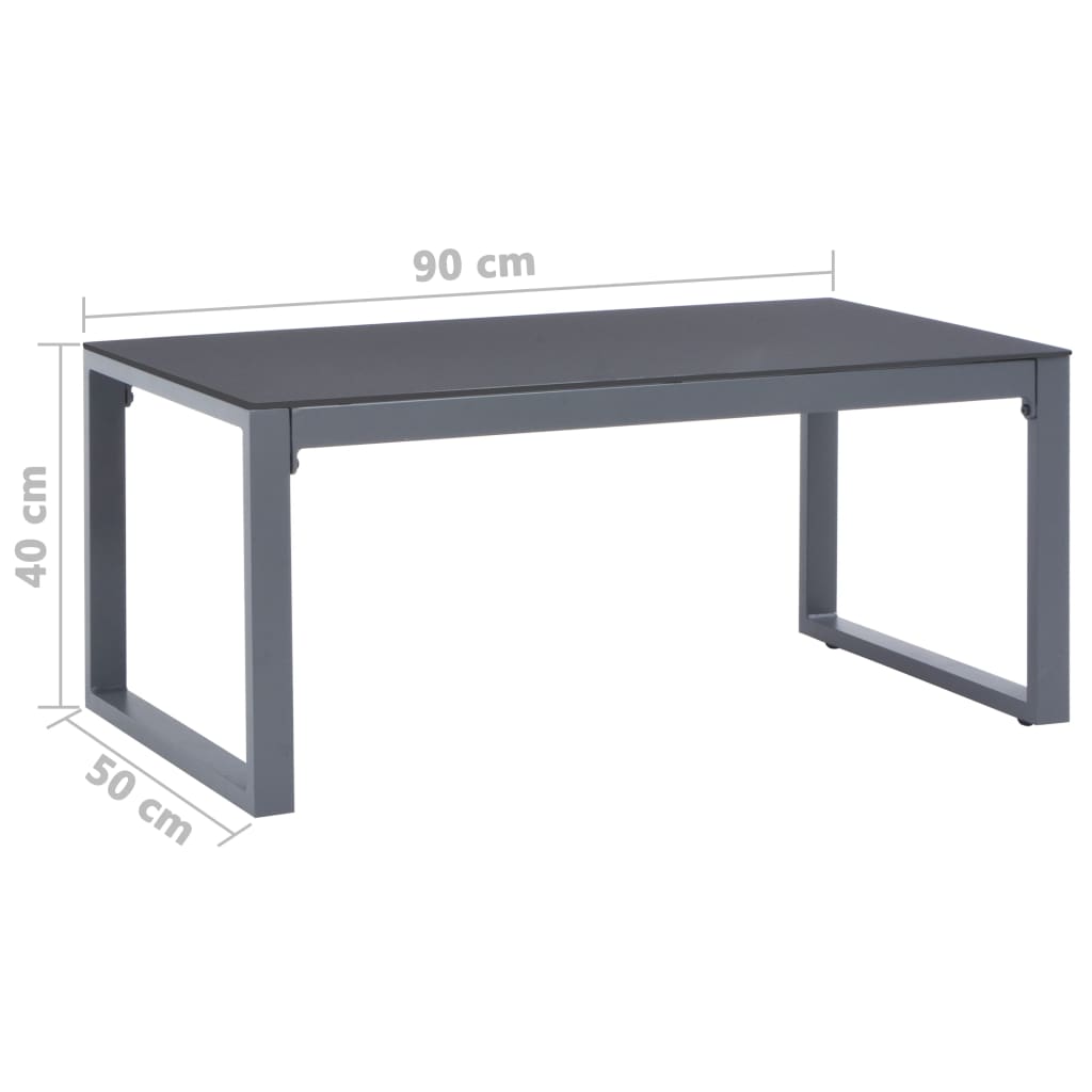 vidaXL Coffee Table 35.4"x19.7"x15.7" Aluminum-2