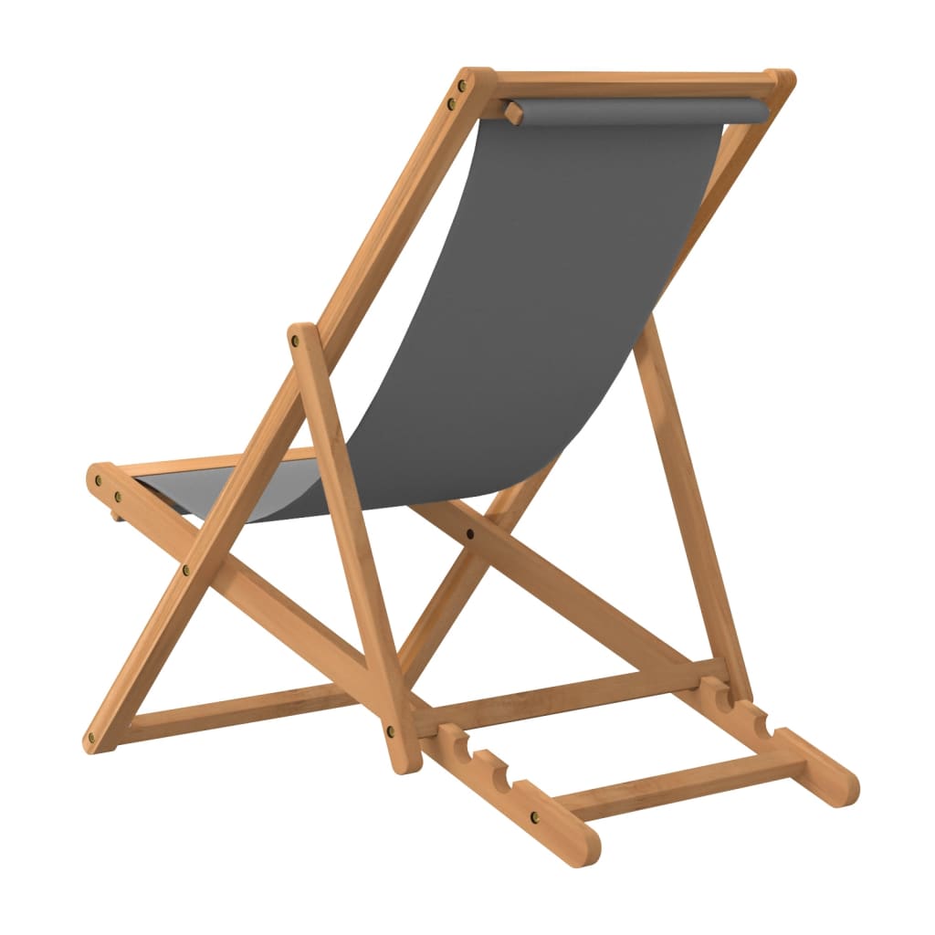 vidaXL Deck Chair Teak 22.1"x41.3"x37.8" Blue-51