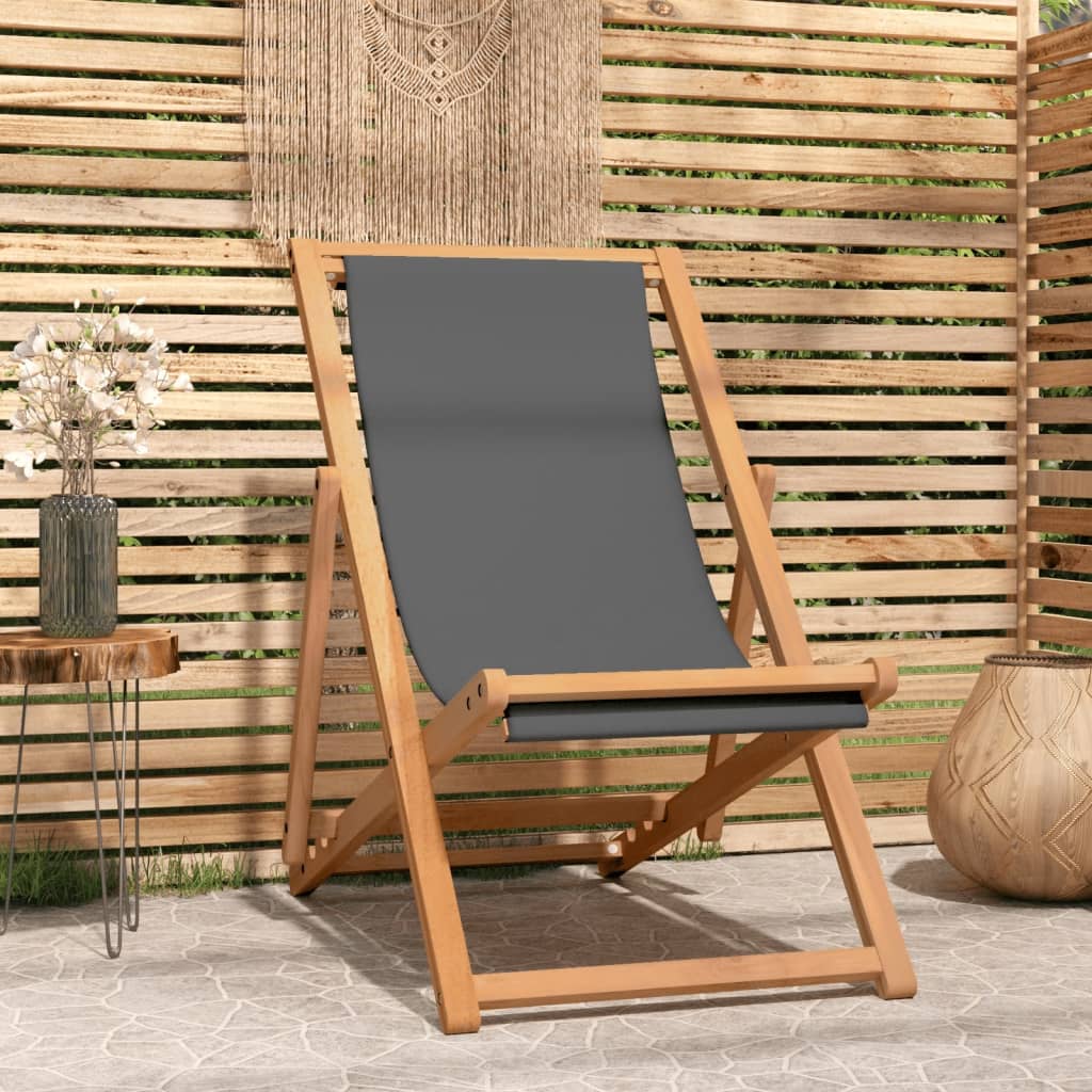 vidaXL Deck Chair Teak 22.1"x41.3"x37.8" Blue-30