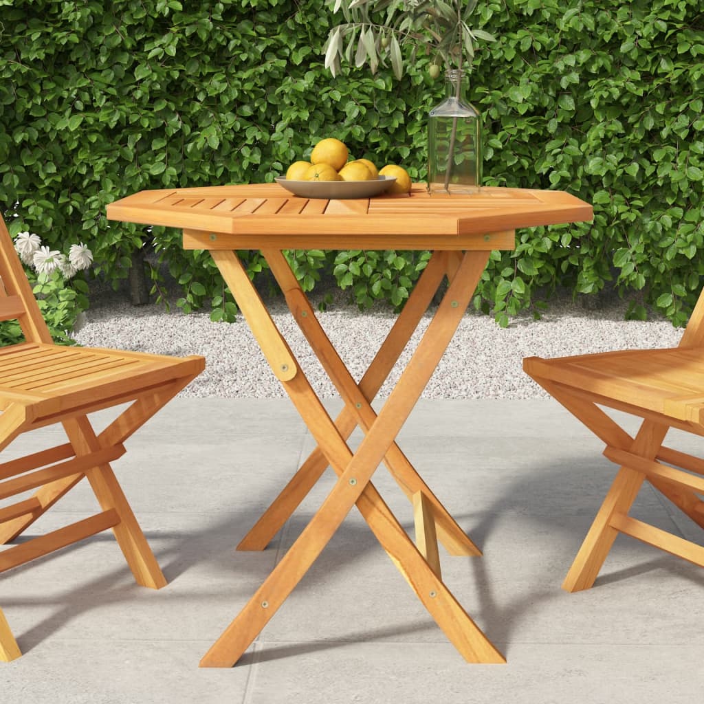 vidaXL Folding Patio Table 33.5"x33.5"x29.9" Solid Teak Wood-5